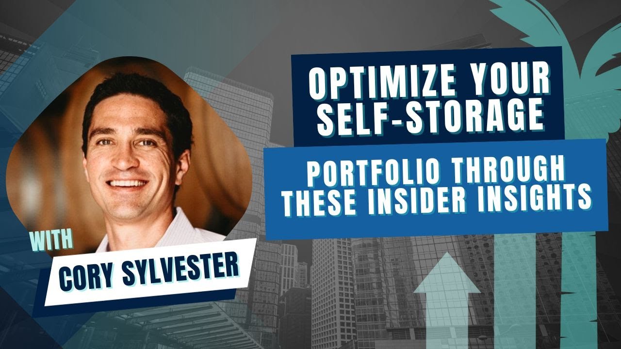 YouTube thumbnail card for the podcast Truly Passive Income. A headshot of Cory Sylvester over a background with a stylized image of the Truly Passive Income logo and the title of the episode "Optimize Your Self-Storage Portfolio Through These Insider Insights with Cory Sylvester"